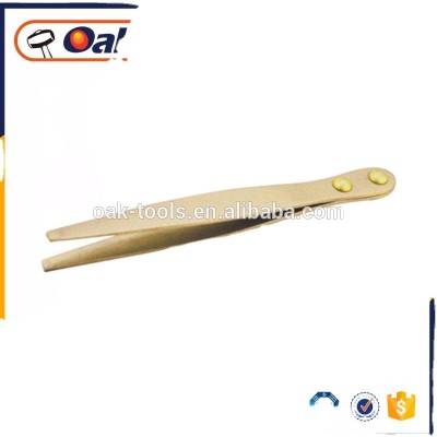 low price oem professional in stock explosion proof aluminium bronze  tweezer (wide flat nose)